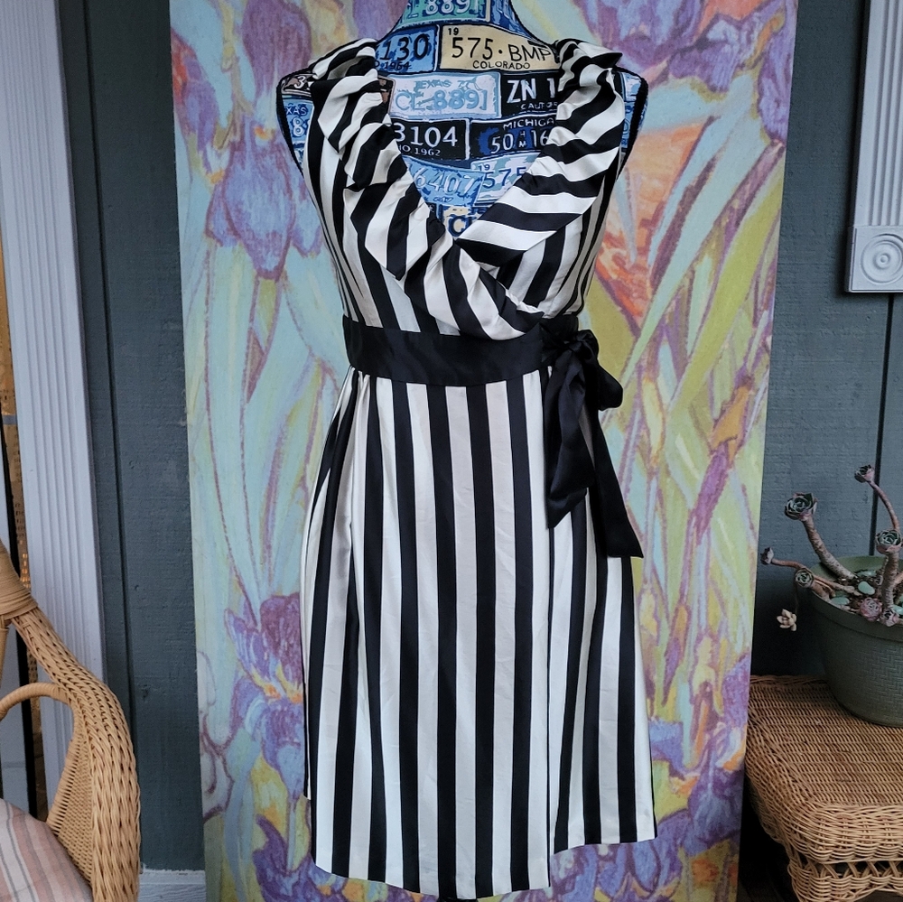 What Comes Around Goes Around Mini-Dress Small Silk, Wrap, Cocktail, Party